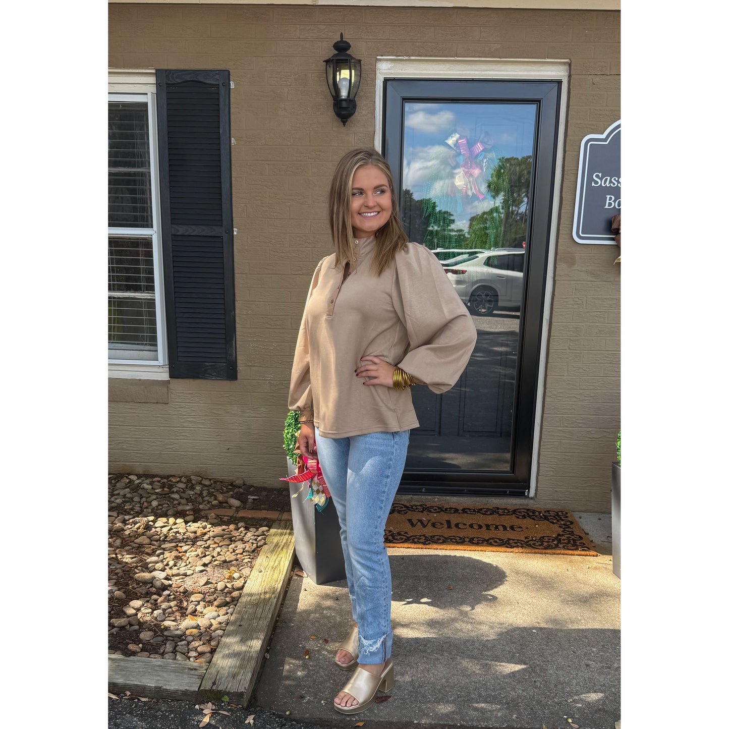 Rowan Lounge Top, Taupe