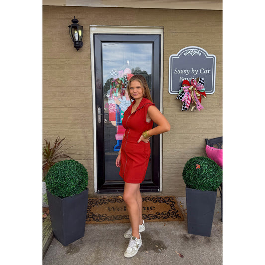 Claire Lounge Mini Dress, Rust