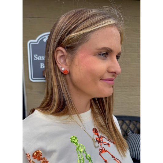 Pumpkin Stud Earrings, Orange