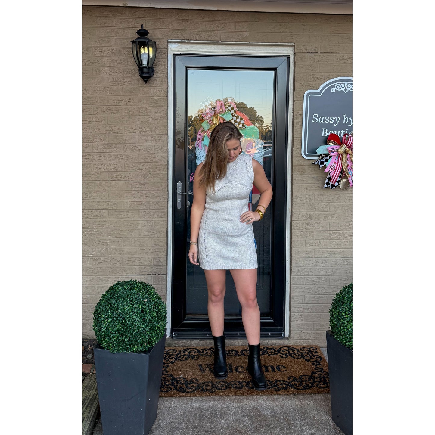 Juliet Knit Dress, Cream