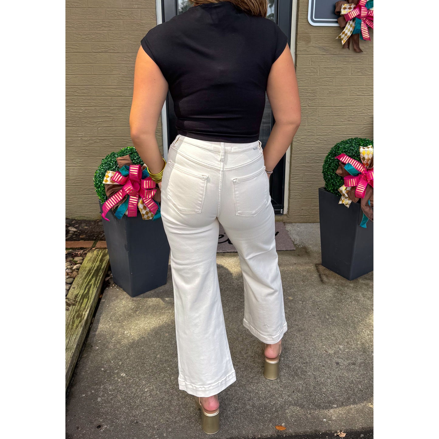 Ivory Wide Leg Jeans