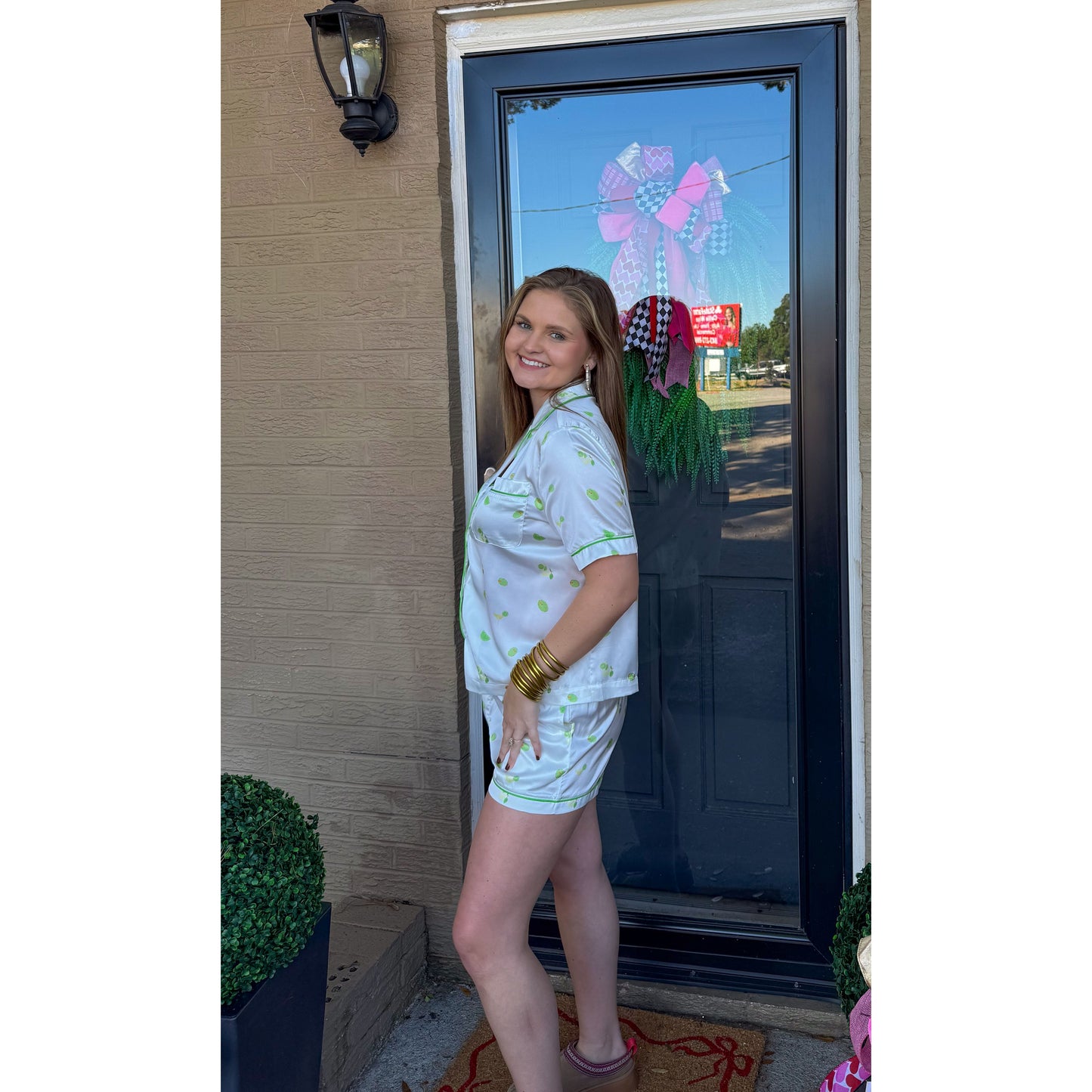 Graphic Detail PJs, Green/White