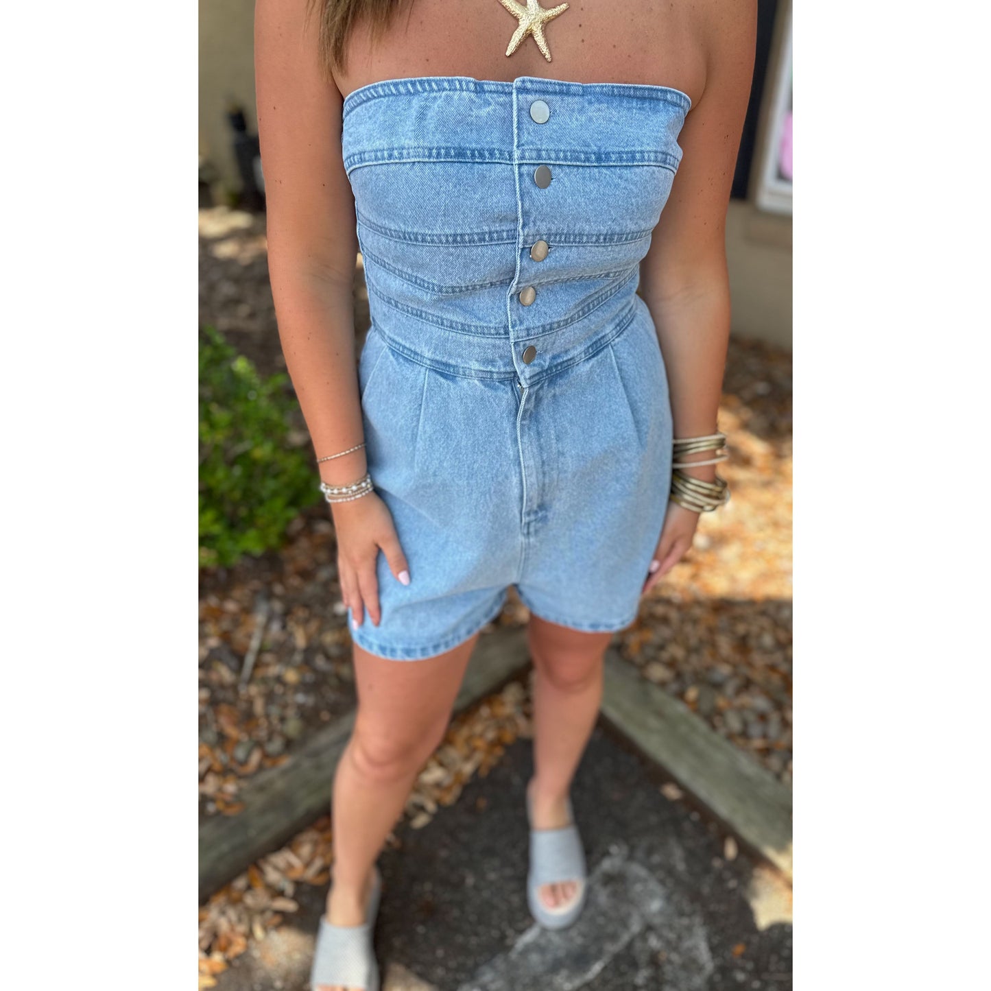 Denim Romper