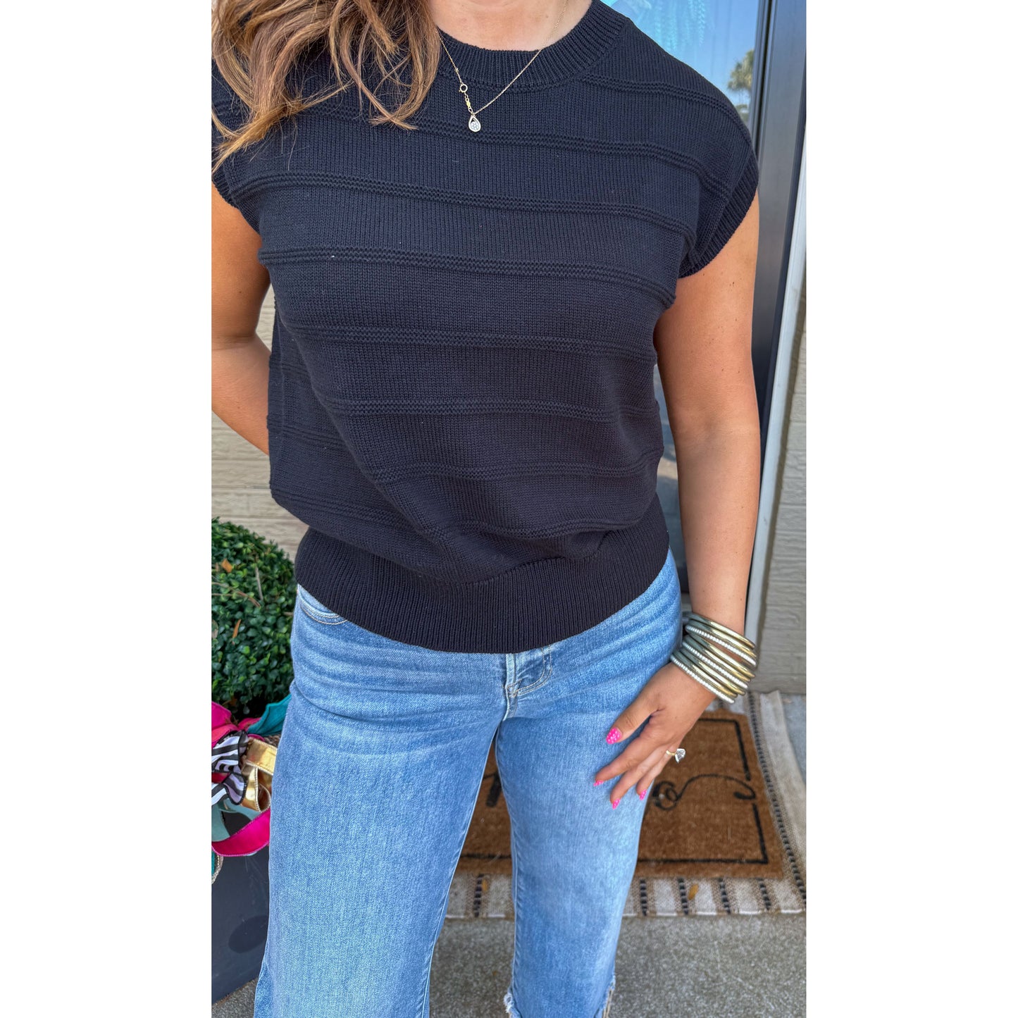 Ayla Knit Top, Black