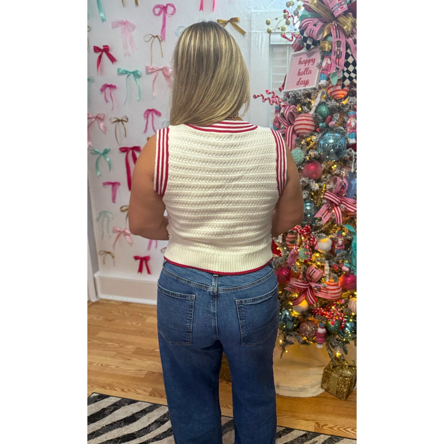 Pearl/Bow Sweater Vest