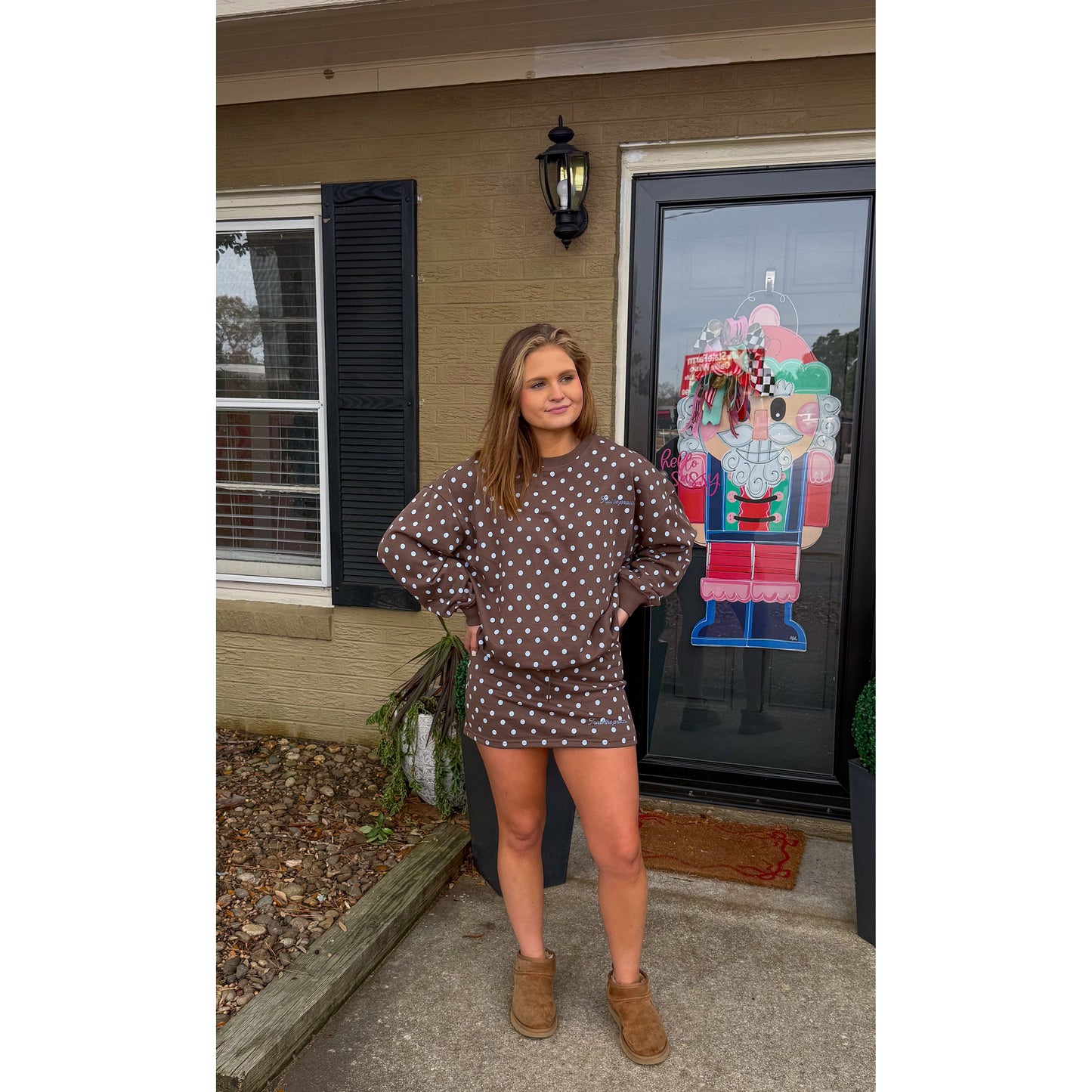 Trust the Process Polka Dot Lounge Set, Blue/Brown