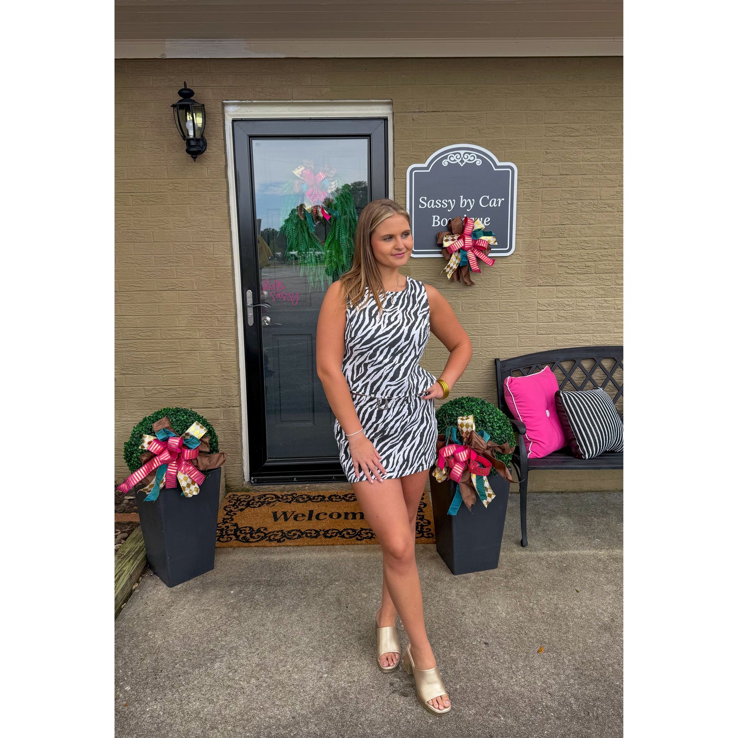 Zebra Two Piece Set, Black/White