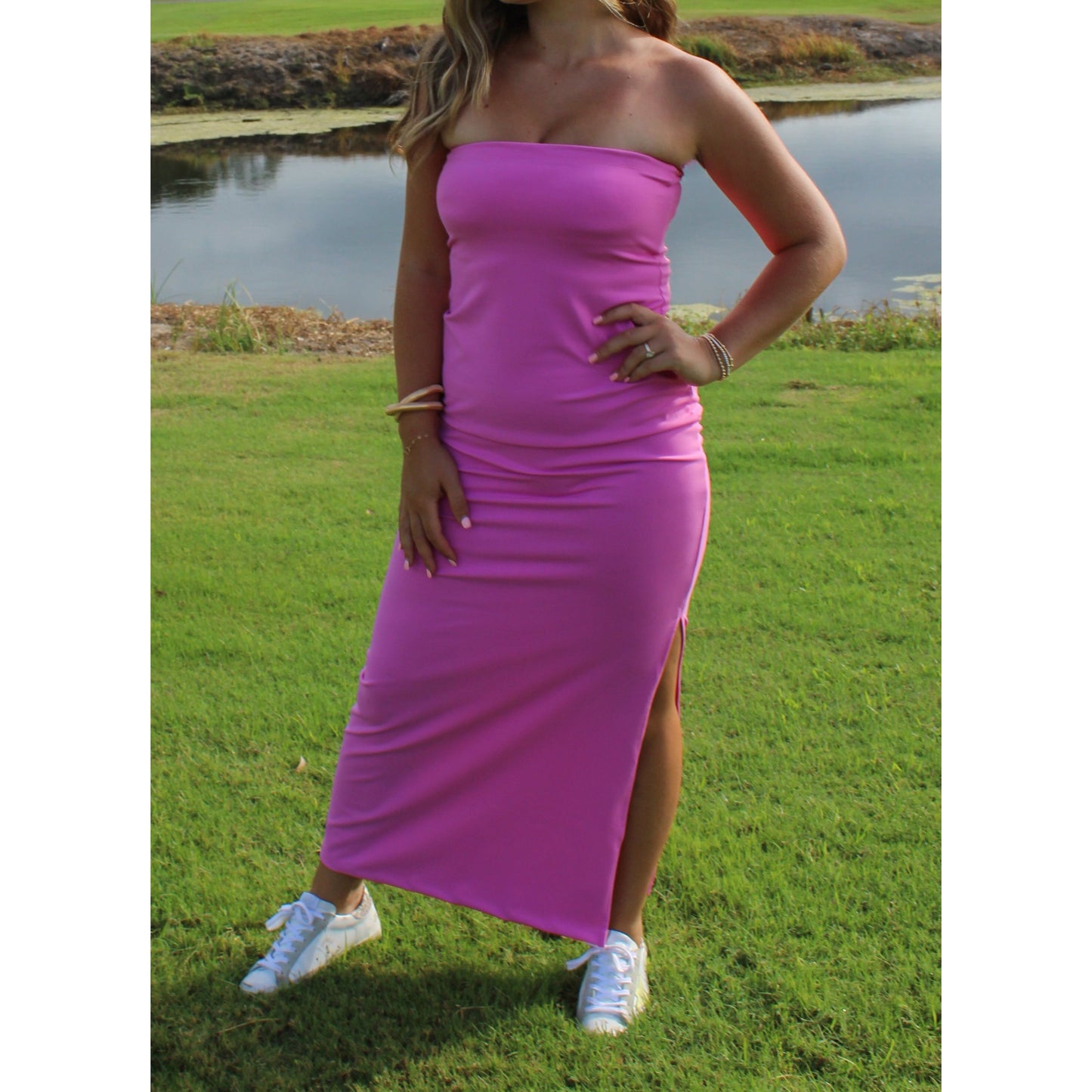 Raine Midi Dress, Fuchsia