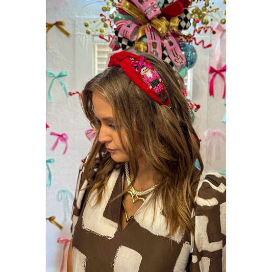 Nutcracker Beaded Headband, Red Multi