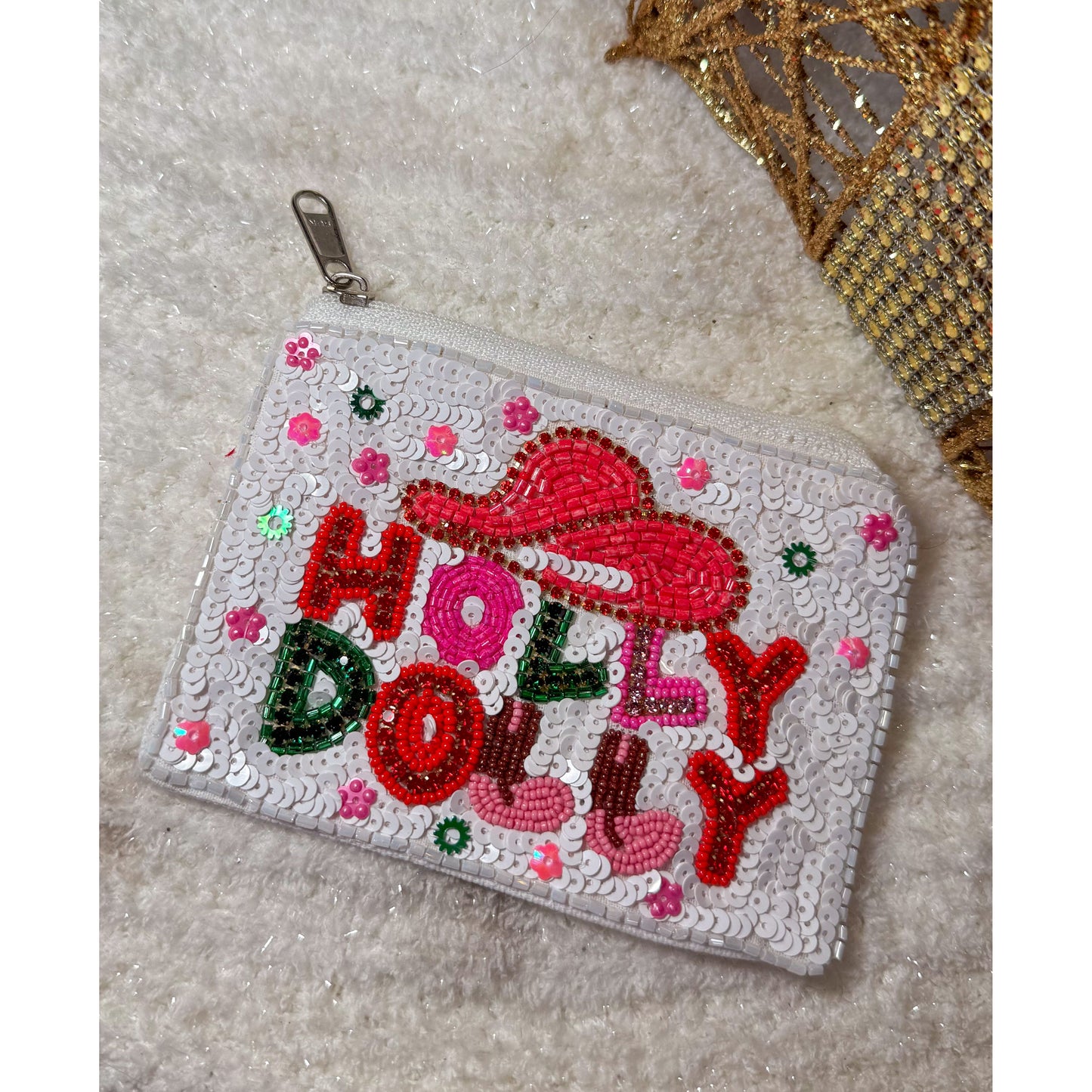 Holly Beaded Coin Purse