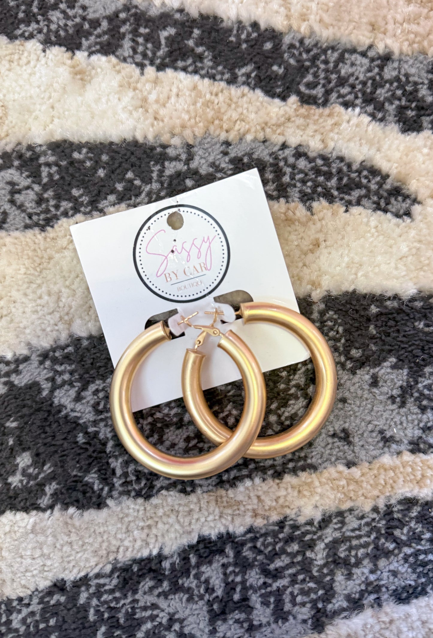 Matte Gold Hoops