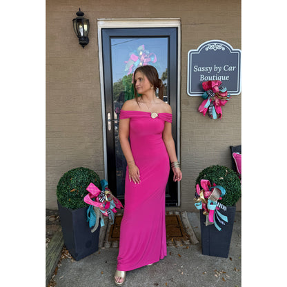OTS Seashell Maxi Dress, Fuchsia
