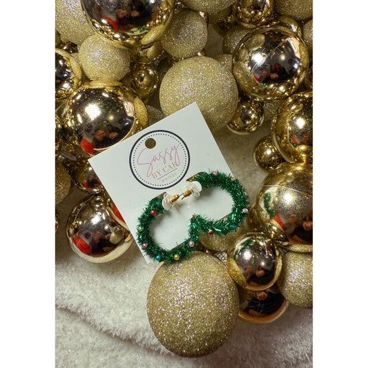 Green Tinsel Hoops