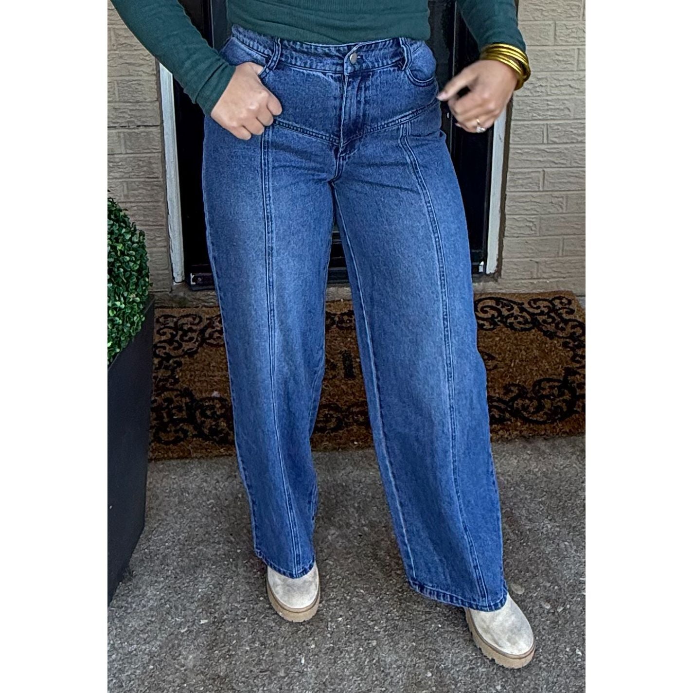 Tiffany Mid Rise Jeans, Dark Wash