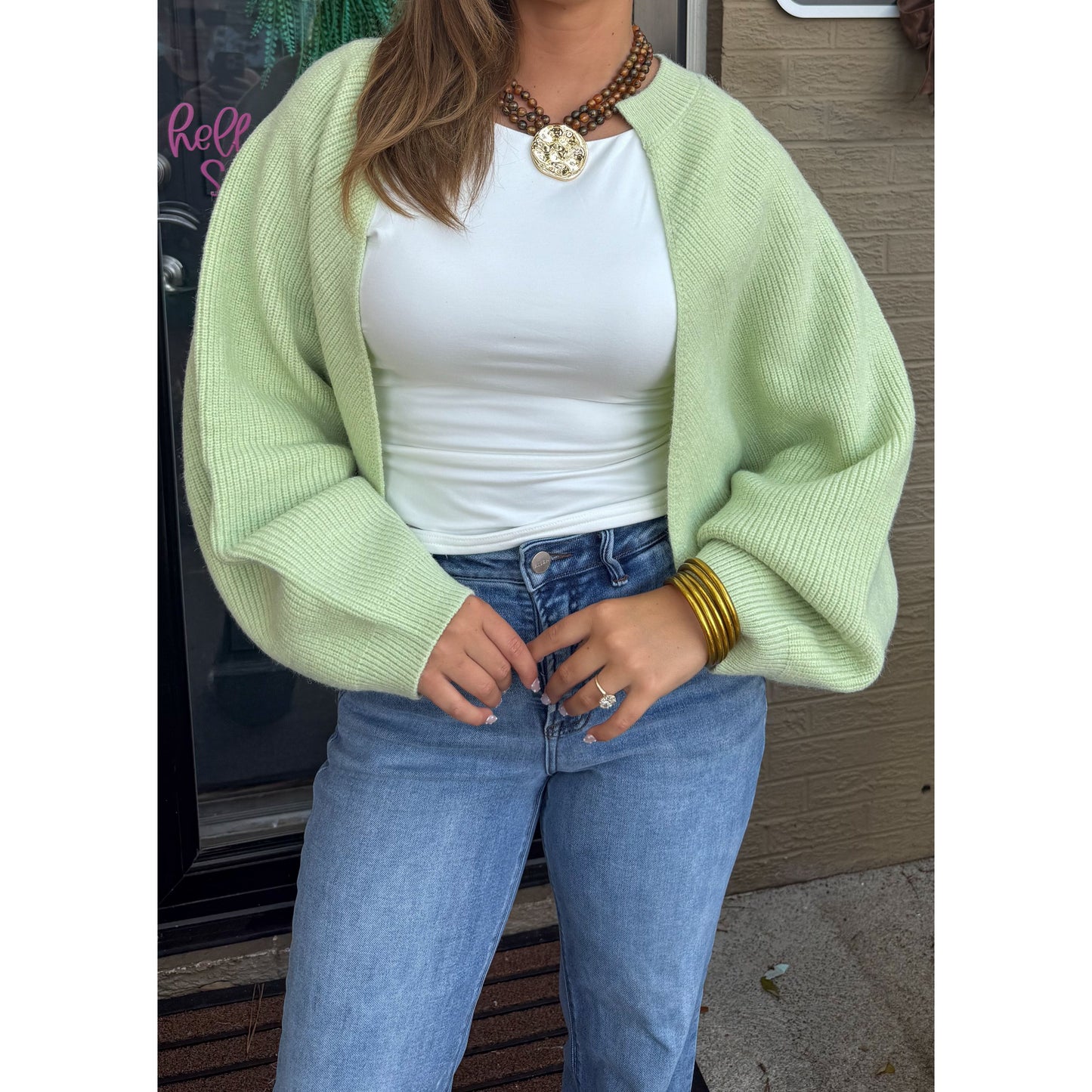 Lottie Cardigan, Mint Green