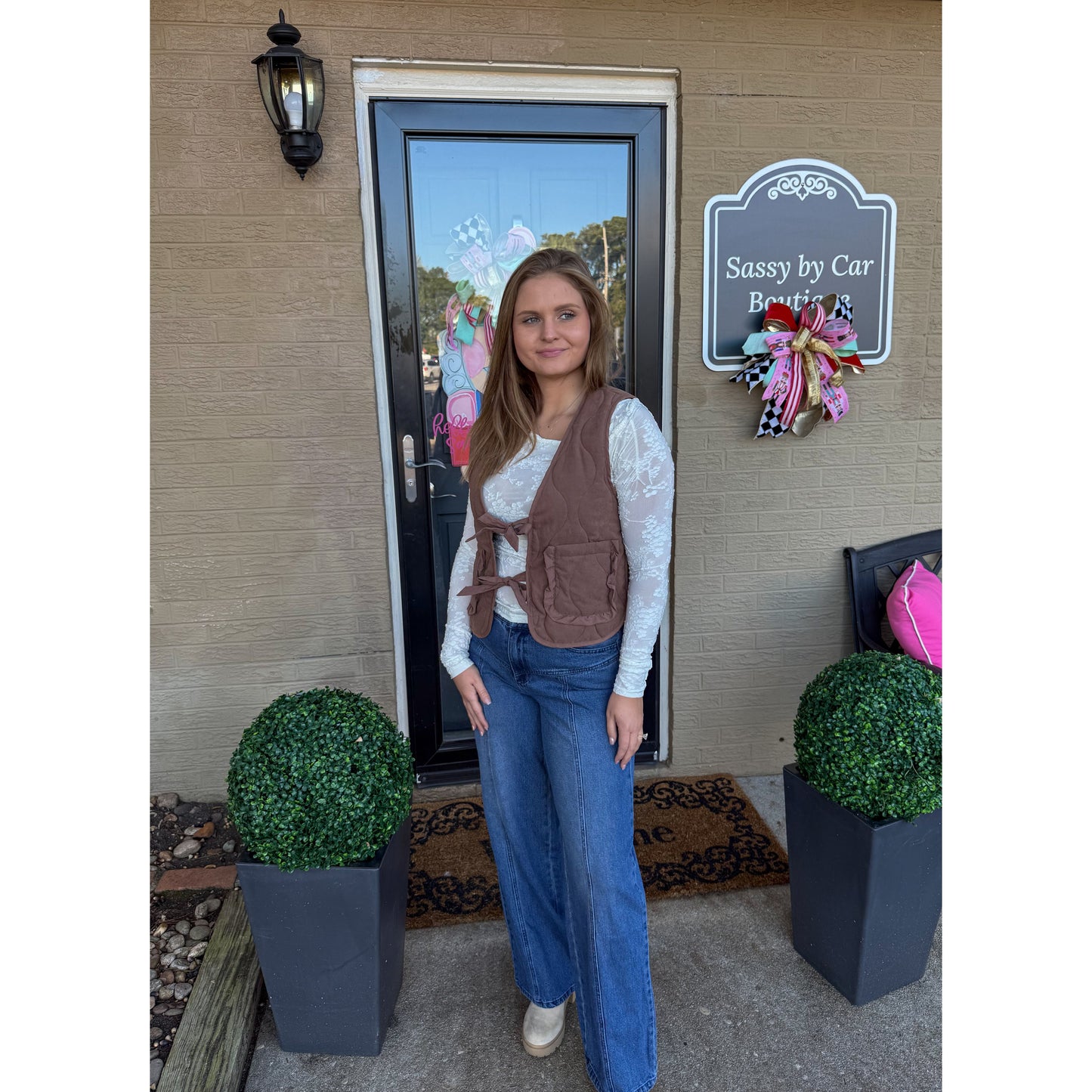 Reign Quilted Vest, Espresso Brown