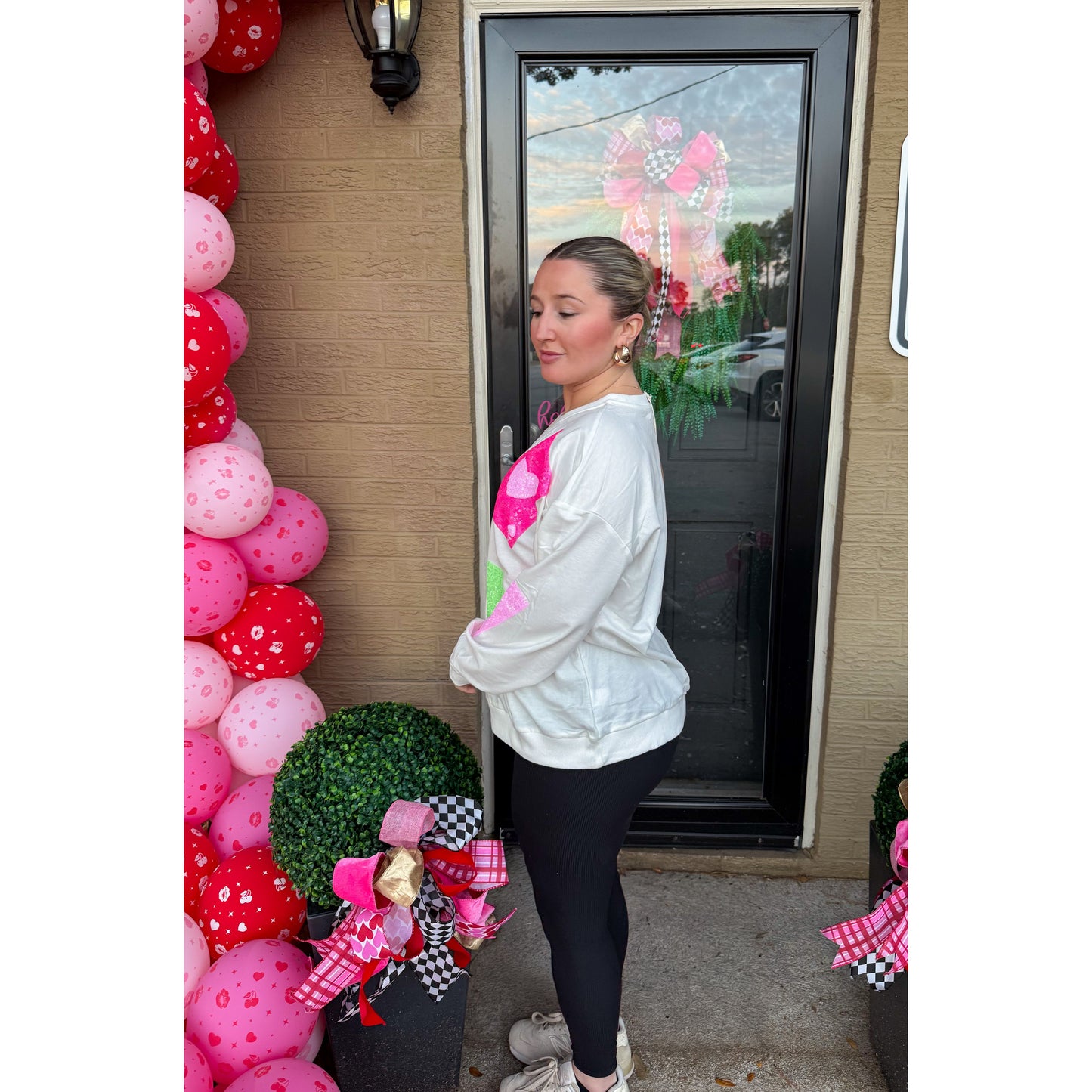 Ace of Hearts Sequin Top, White Multi