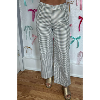 Gingham Straight Leg Denim