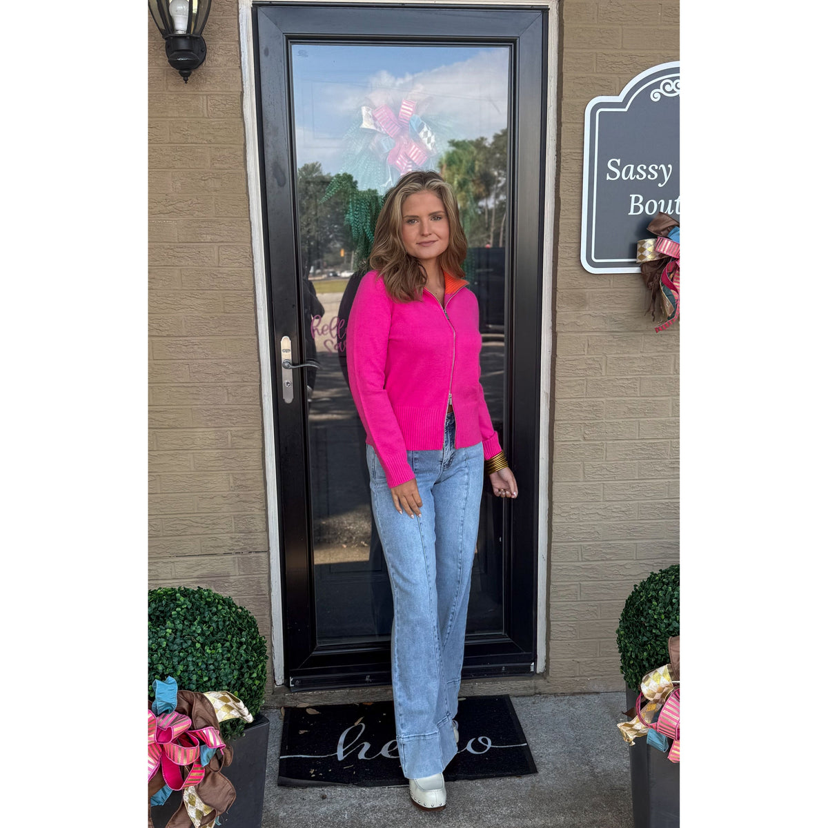 Kate Sweater, Pink/Orange