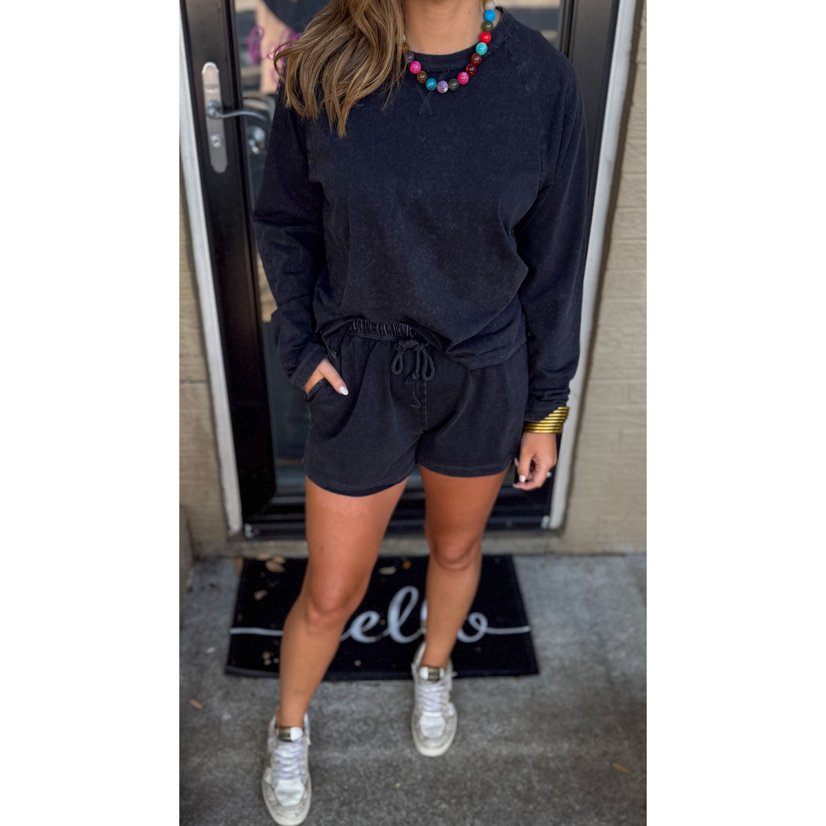 Raw Edge Black Lounge Set