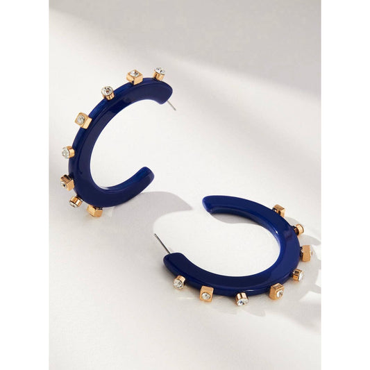 City Girl Jewel Hoop - Navy