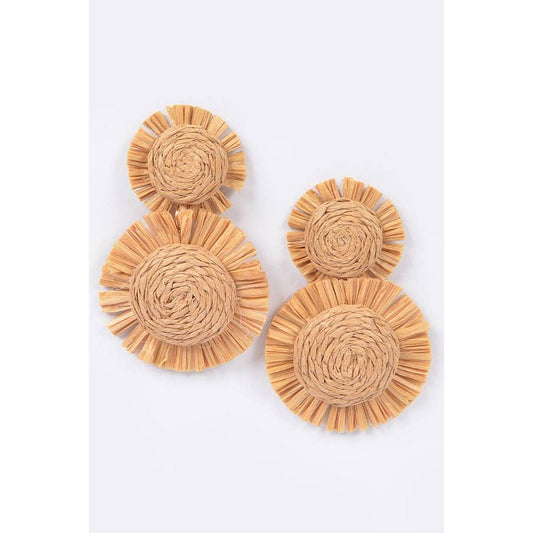 Faux Straw Dangling Earring
