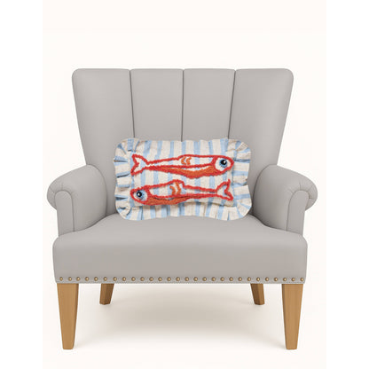 Coastal Sardines Tufted Hook Pillow