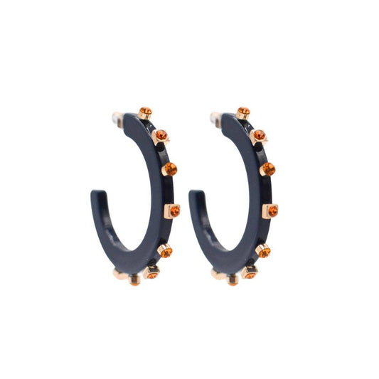 City Girl Jewel Hoop - Navy Orange