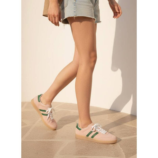 CHRISTI Retro Court Sneakers with Double Side Stripe