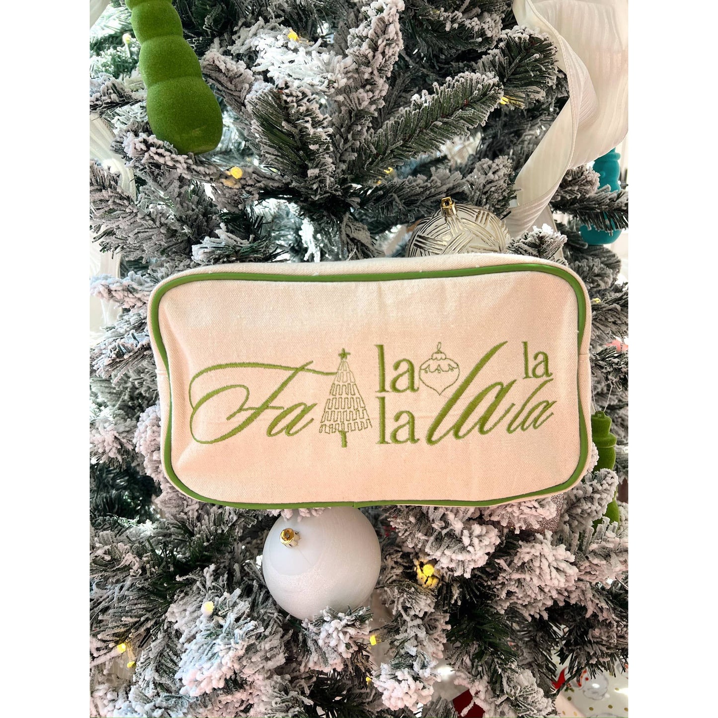 Falalalalala - Green Canvas Large Bag