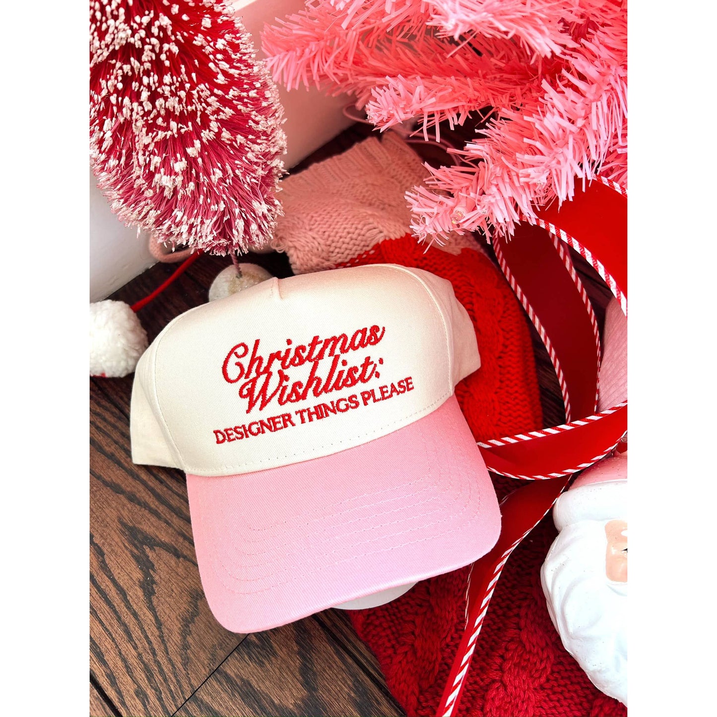 Christmas Wishlist - Pink Vintage Trucker Hat