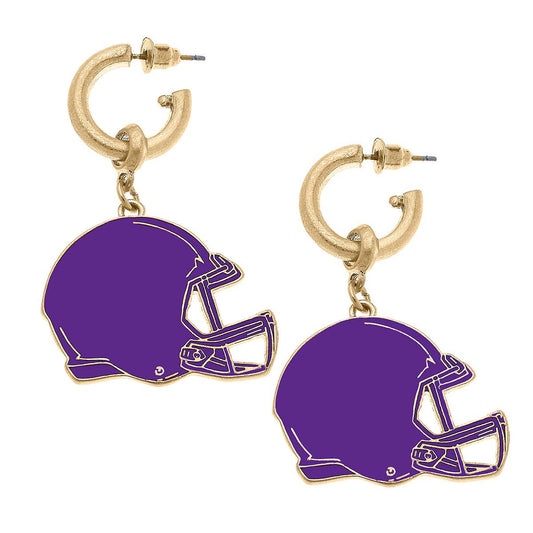 Game Day Football Helmet Enamel Earrings, VARIOUS