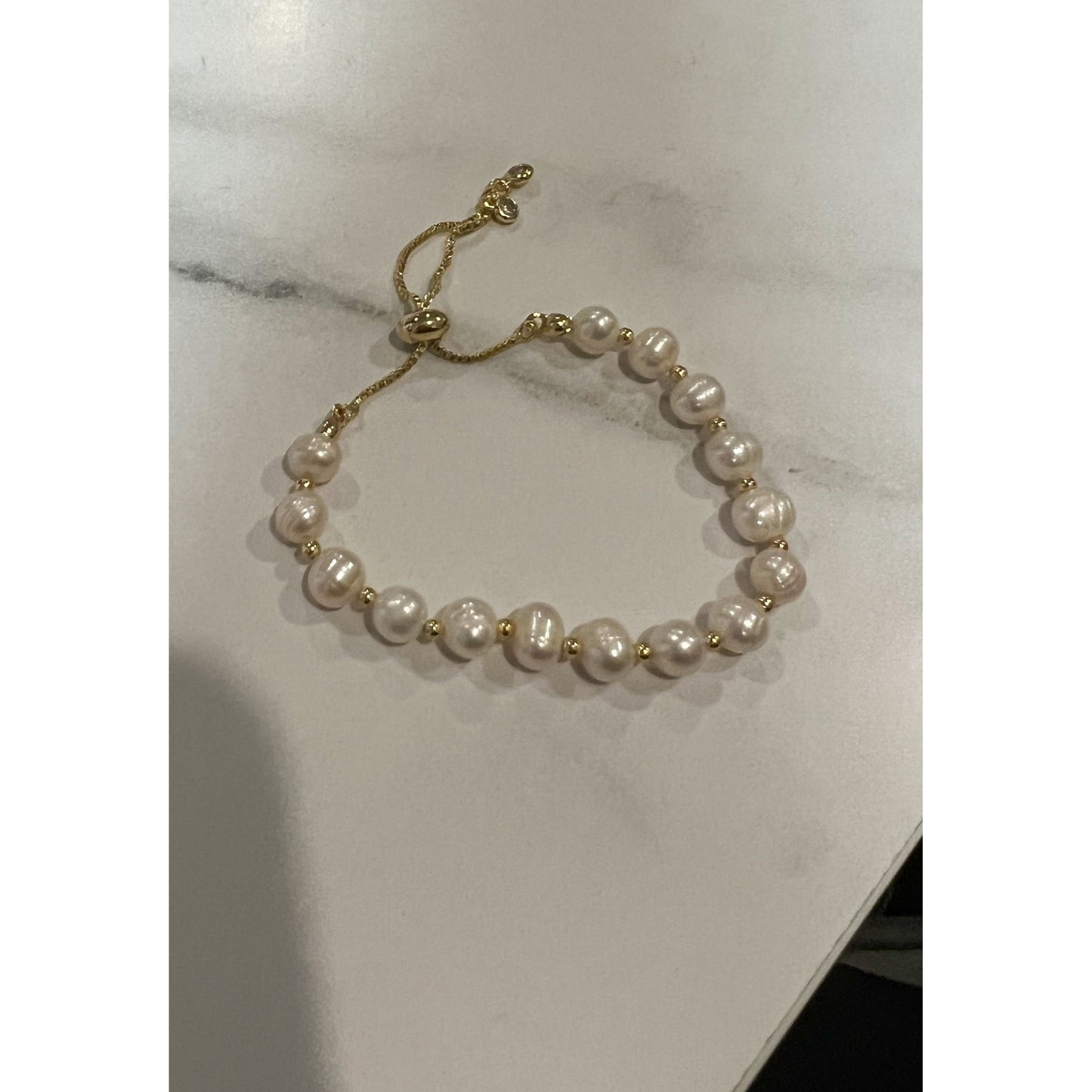 Heaven Sent Bracelet, Pearl/Gold